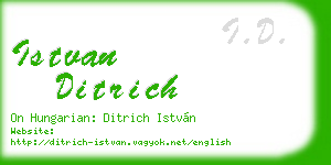 istvan ditrich business card